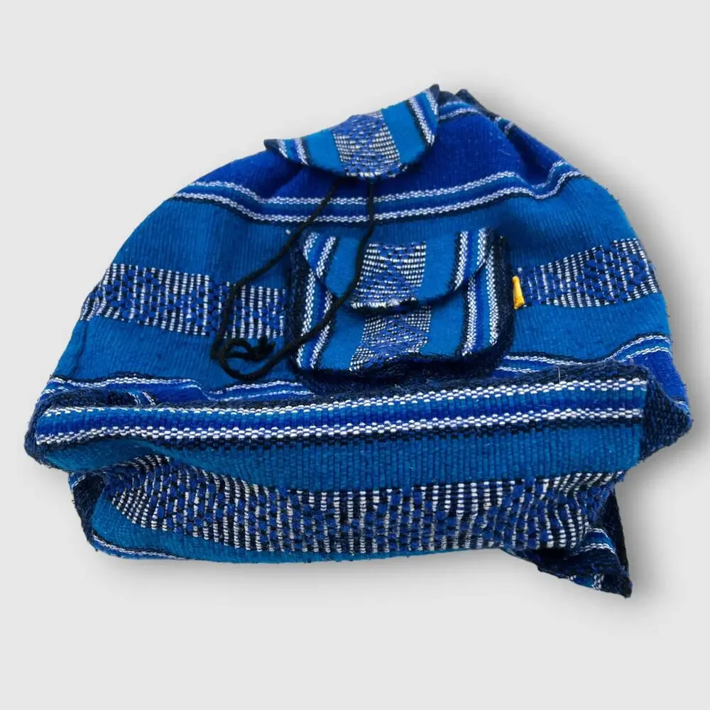 Vintage 90s Y2k Blue Baja Striped Backpack